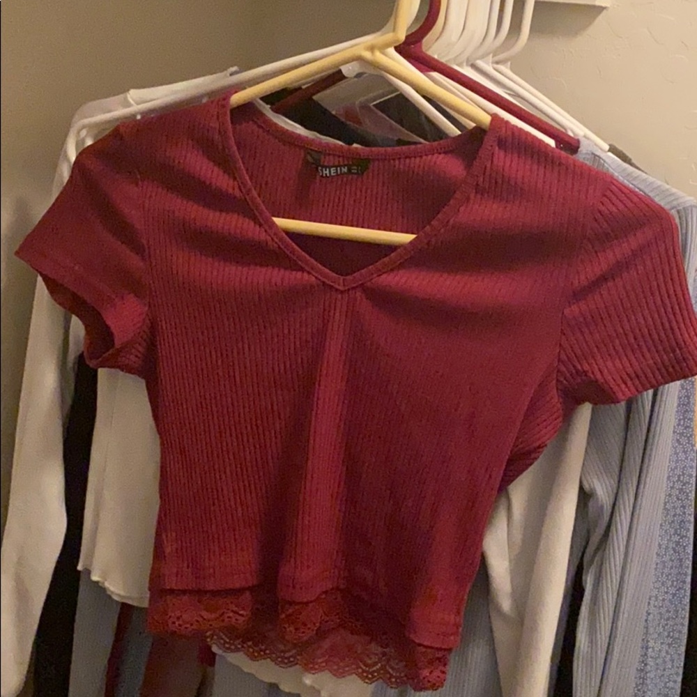 Red crop top